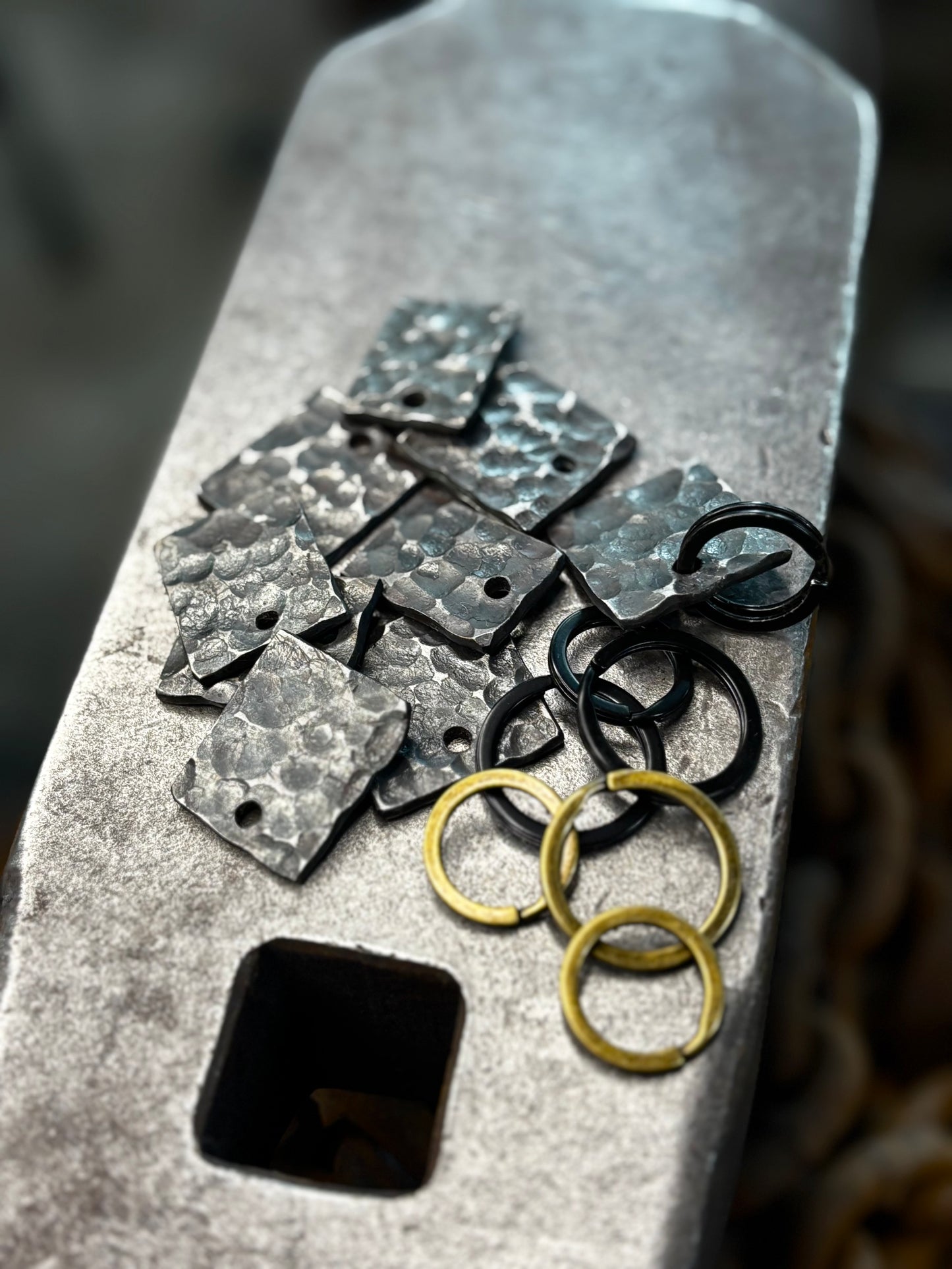 Hammer Finish Keychains