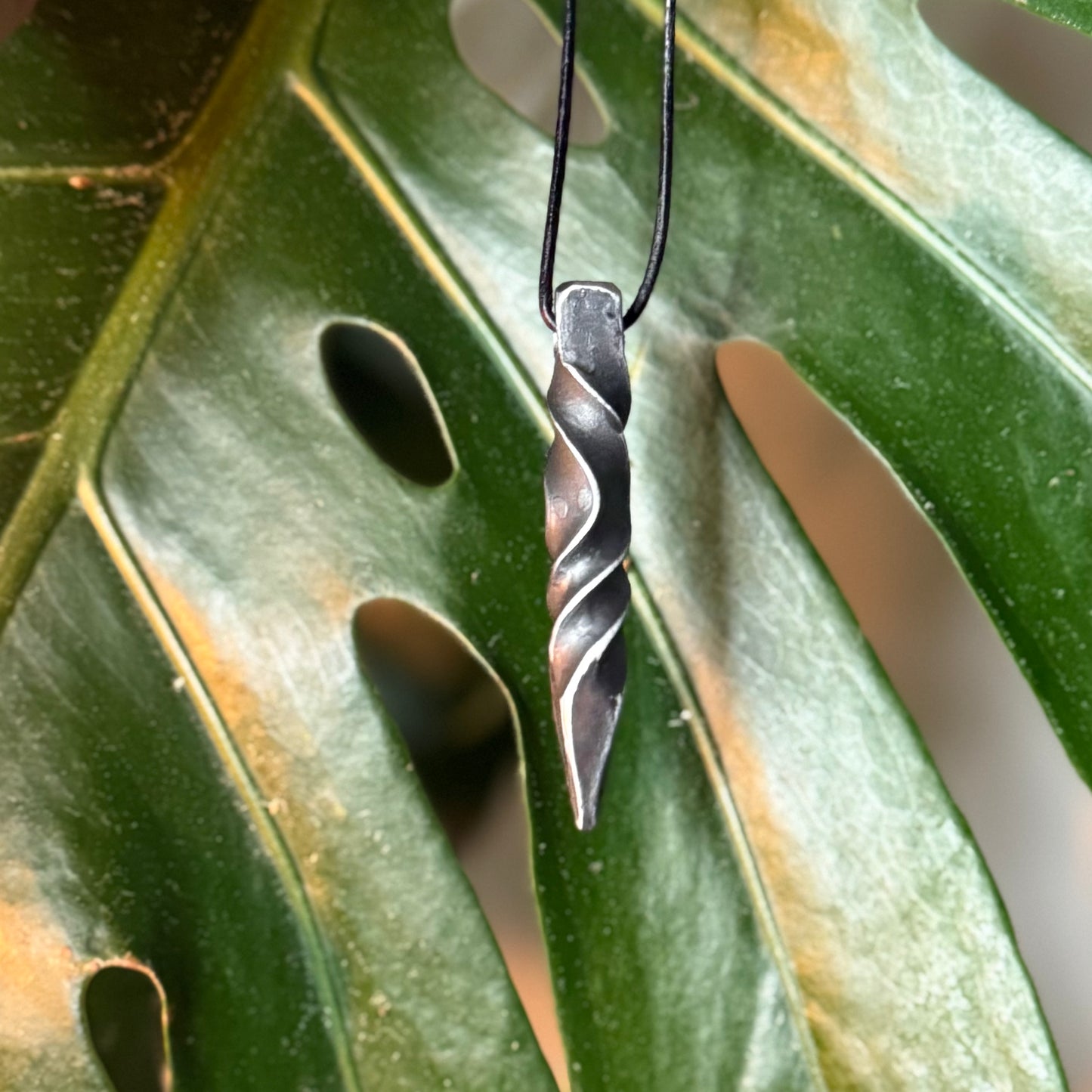 Stainless Steel Twisted Spike Pendant
