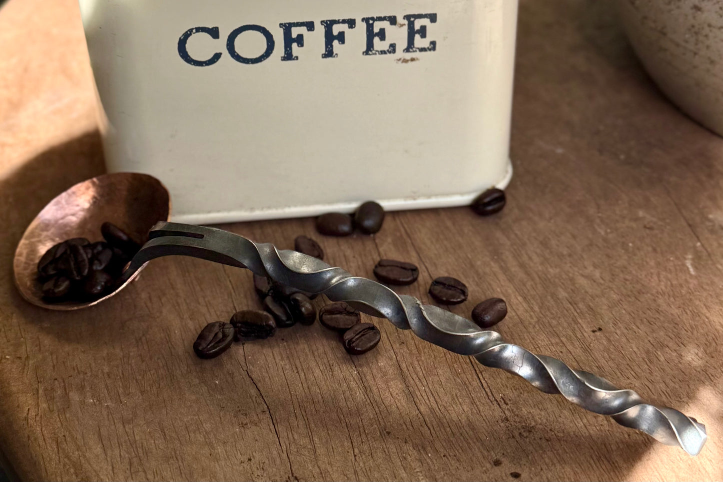 Twisted Copper Coffee Scoop