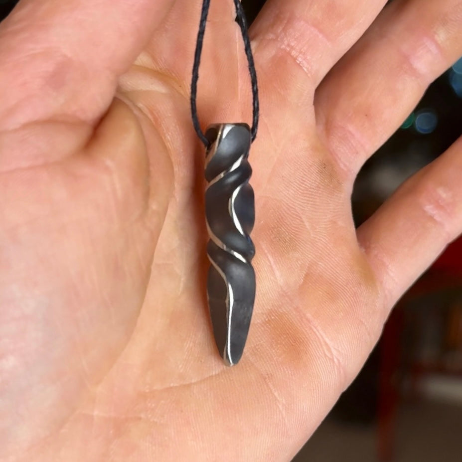 Stainless Steel Twisted Spike Pendant