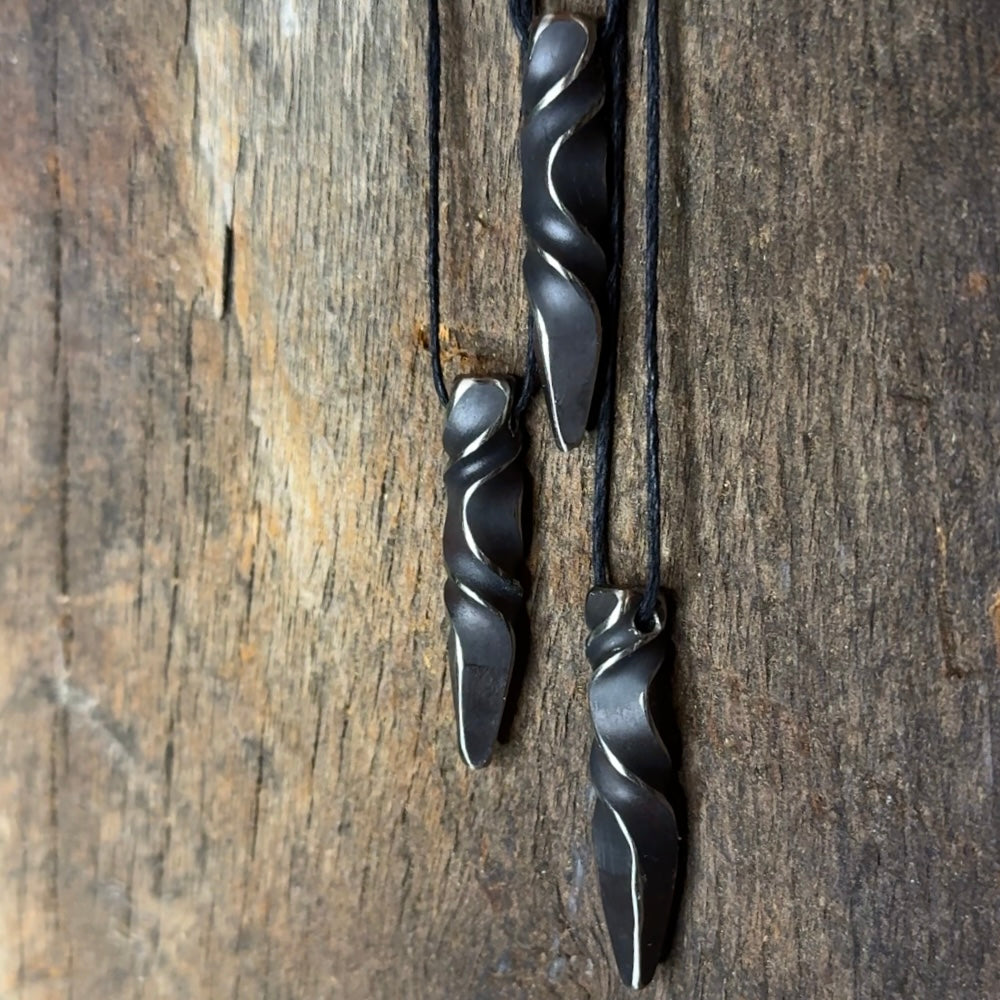 Stainless Steel Twisted Spike Pendant