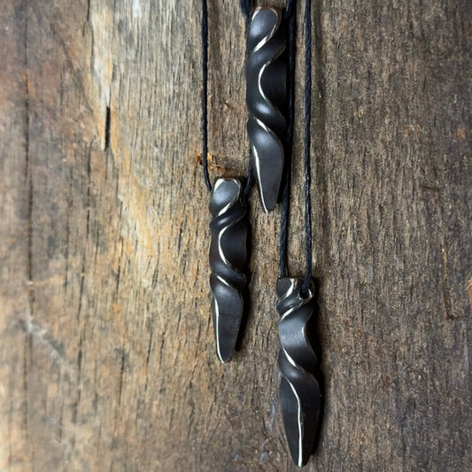 Stainless Steel Twisted Spike Pendant
