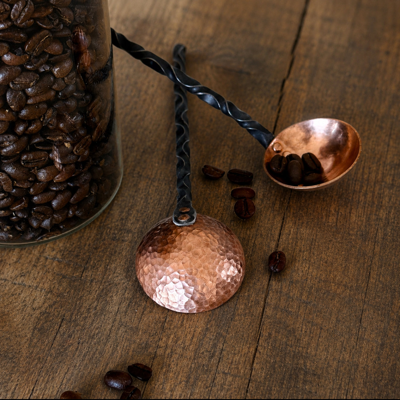 Twisted Copper Coffee Scoop - Fine Handle