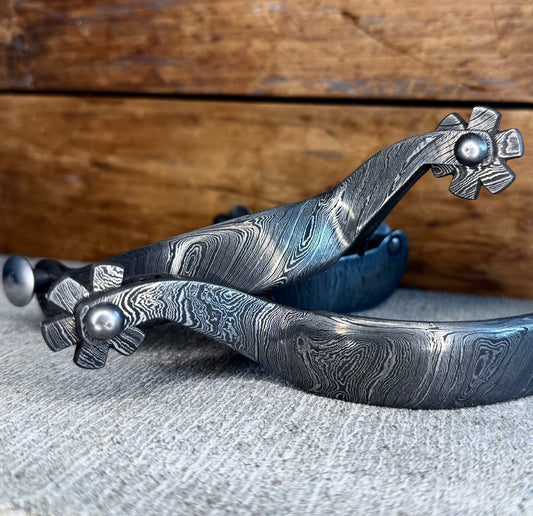 Damascus One-Piece Spurs